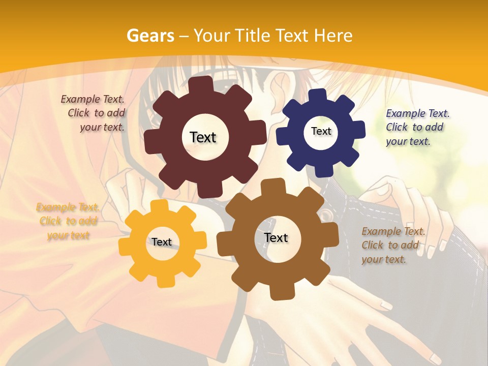 A Man And Woman Hugging In Front Of A Yellow Background PowerPoint Template