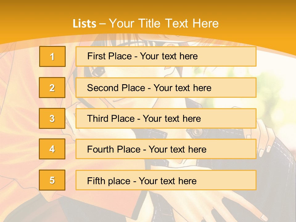 A Man And Woman Hugging In Front Of A Yellow Background PowerPoint Template