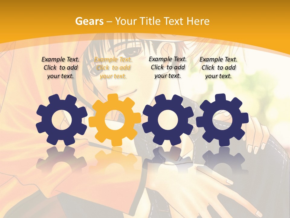 A Man And Woman Hugging In Front Of A Yellow Background PowerPoint Template