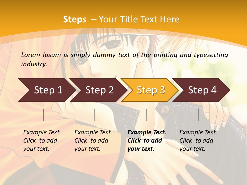 A Man And Woman Hugging In Front Of A Yellow Background PowerPoint Template