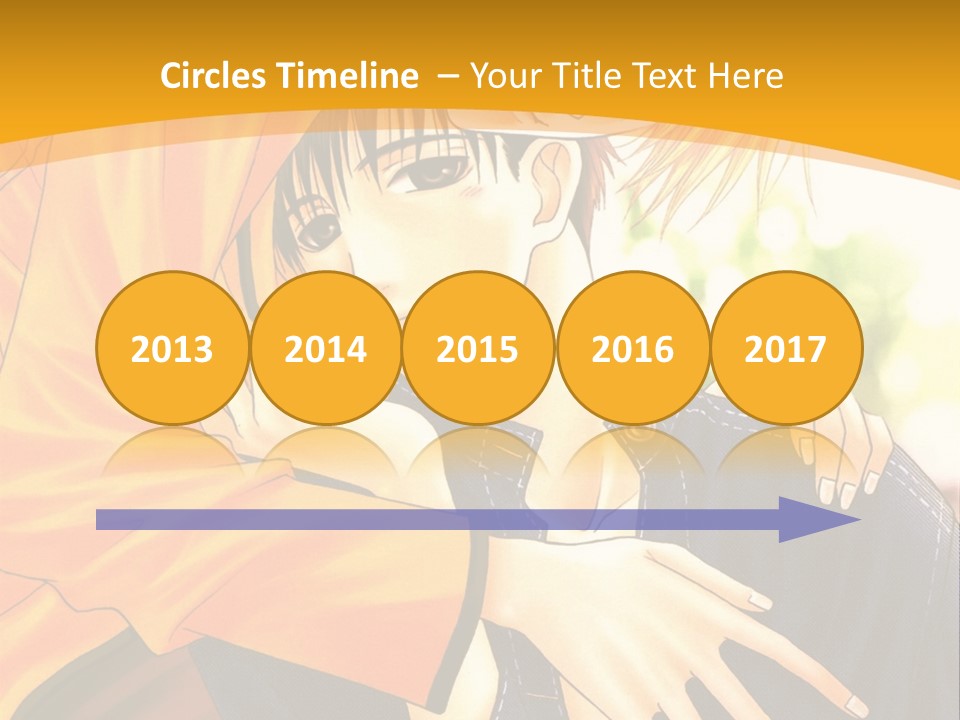 A Man And Woman Hugging In Front Of A Yellow Background PowerPoint Template