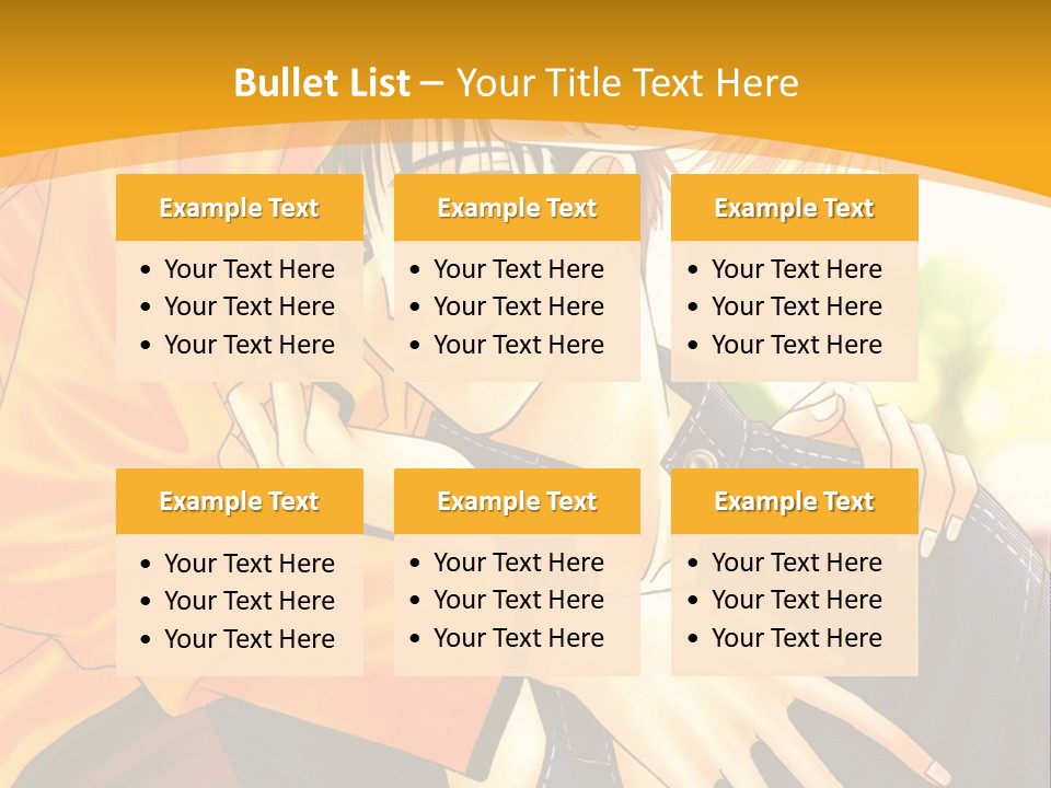 A Man And Woman Hugging In Front Of A Yellow Background PowerPoint Template