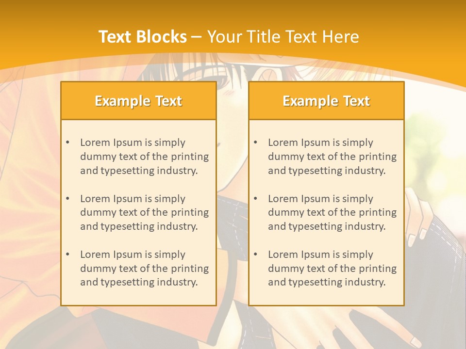 A Man And Woman Hugging In Front Of A Yellow Background PowerPoint Template