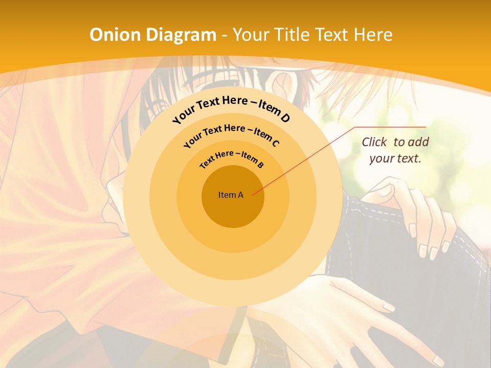 A Man And Woman Hugging In Front Of A Yellow Background PowerPoint Template
