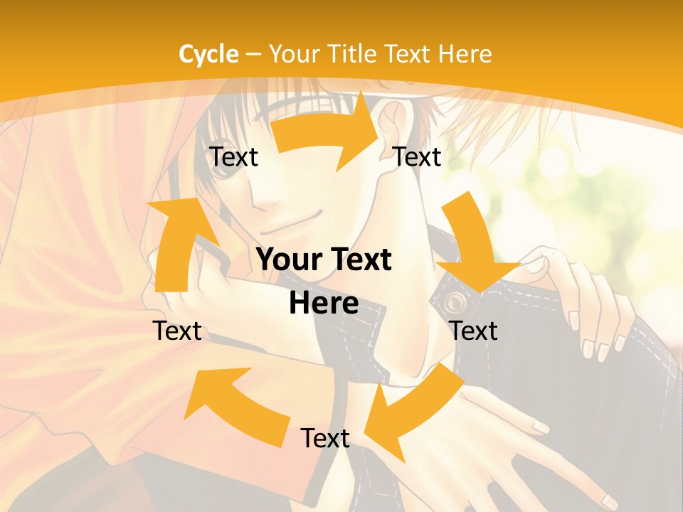 A Man And Woman Hugging In Front Of A Yellow Background PowerPoint Template