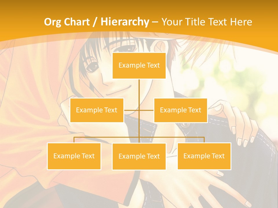 A Man And Woman Hugging In Front Of A Yellow Background PowerPoint Template