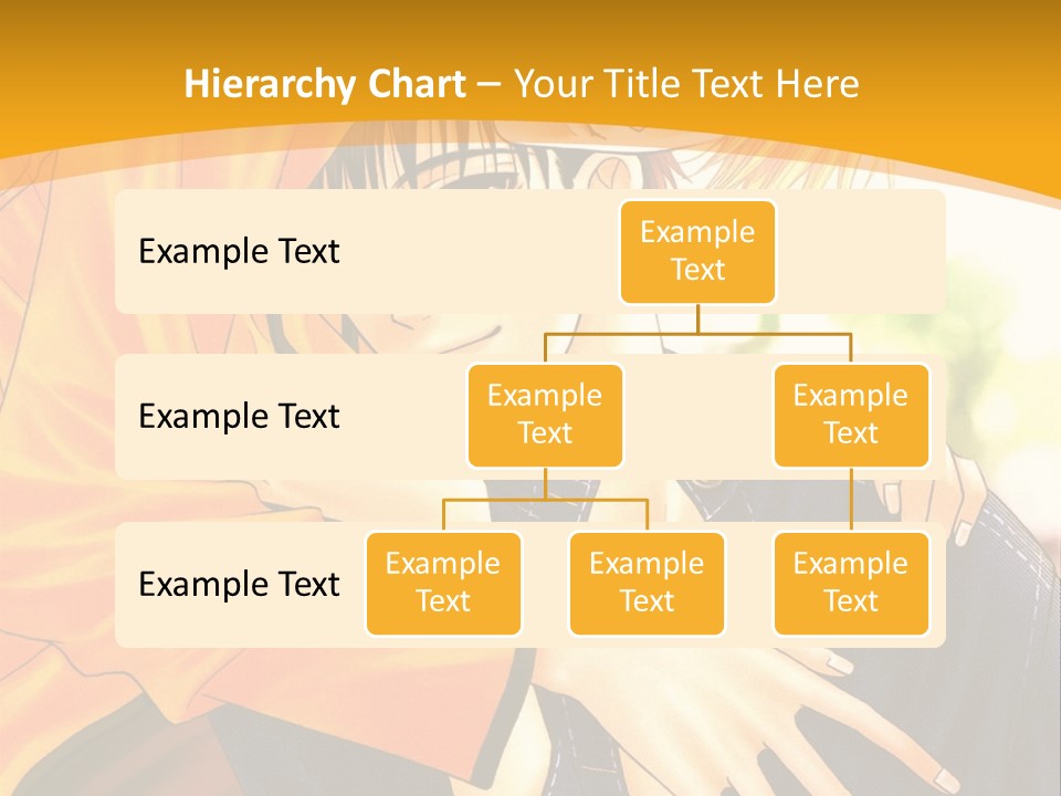 A Man And Woman Hugging In Front Of A Yellow Background PowerPoint Template