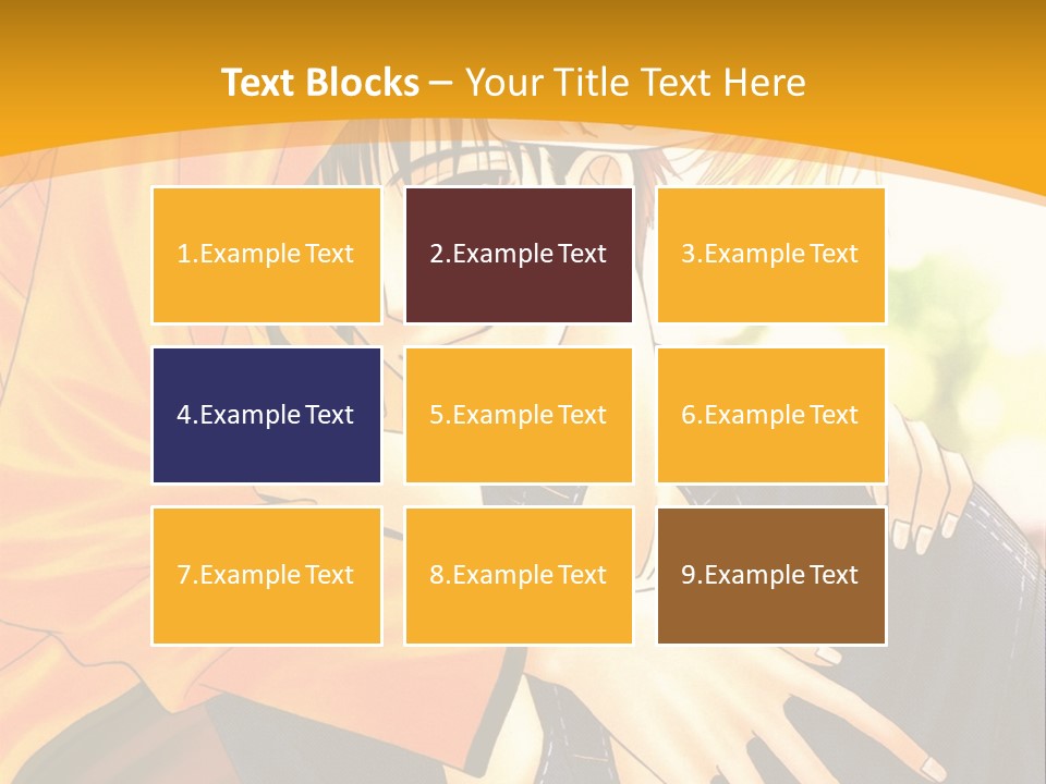 A Man And Woman Hugging In Front Of A Yellow Background PowerPoint Template