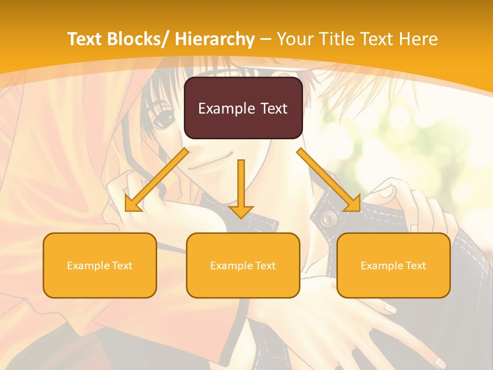 A Man And Woman Hugging In Front Of A Yellow Background PowerPoint Template