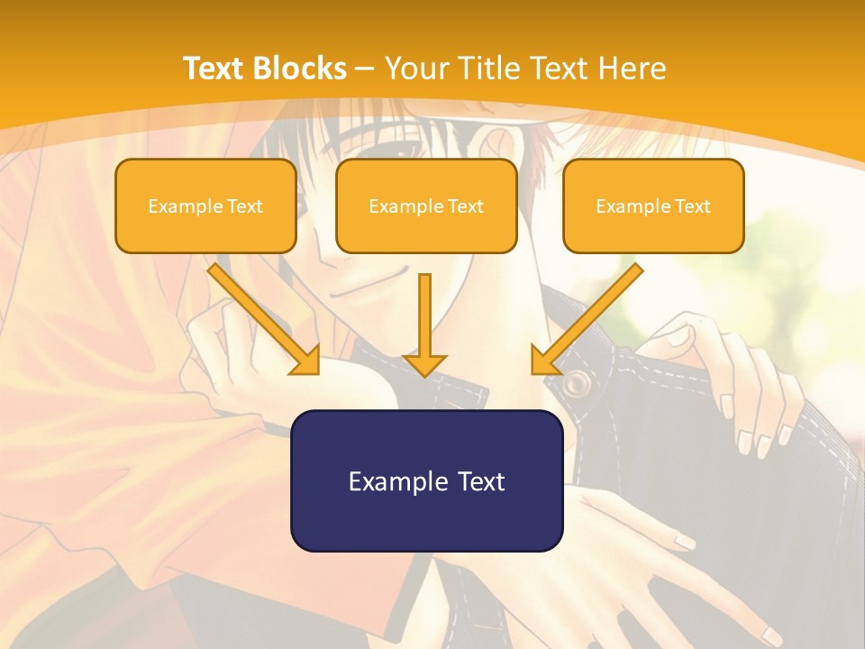 A Man And Woman Hugging In Front Of A Yellow Background PowerPoint Template