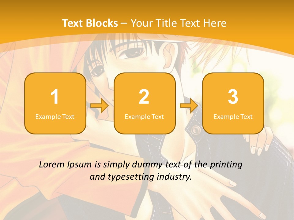 A Man And Woman Hugging In Front Of A Yellow Background PowerPoint Template