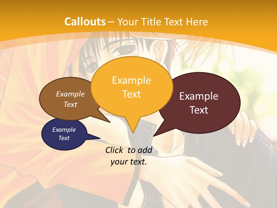 A Man And Woman Hugging In Front Of A Yellow Background PowerPoint Template