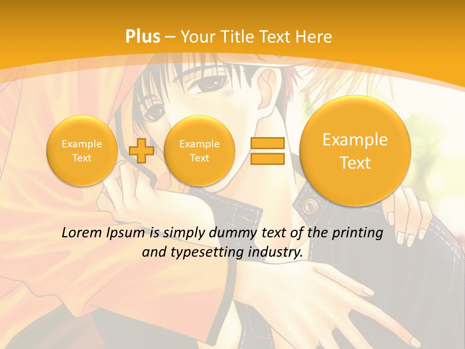 A Man And Woman Hugging In Front Of A Yellow Background PowerPoint Template