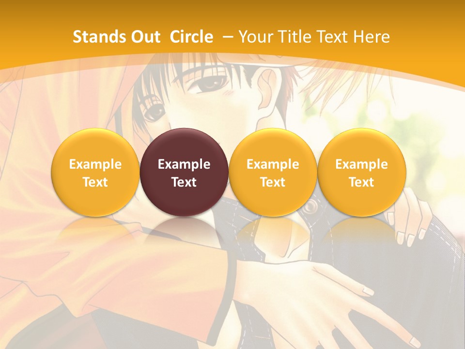 A Man And Woman Hugging In Front Of A Yellow Background PowerPoint Template