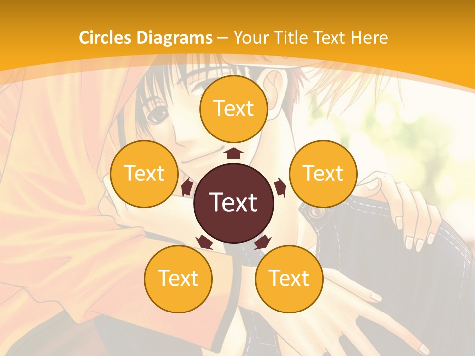 A Man And Woman Hugging In Front Of A Yellow Background PowerPoint Template