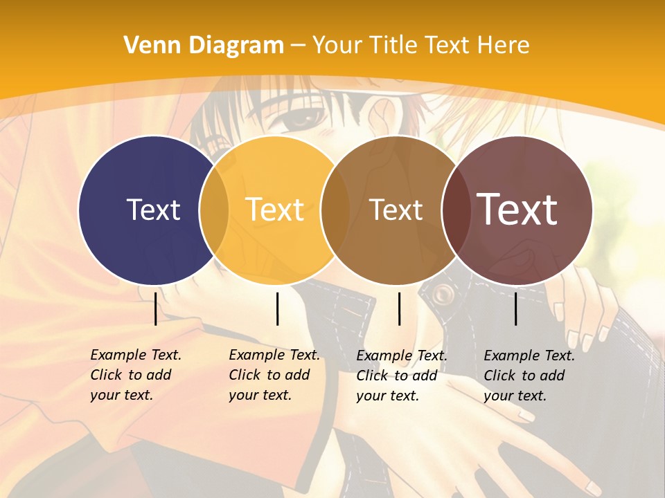 A Man And Woman Hugging In Front Of A Yellow Background PowerPoint Template
