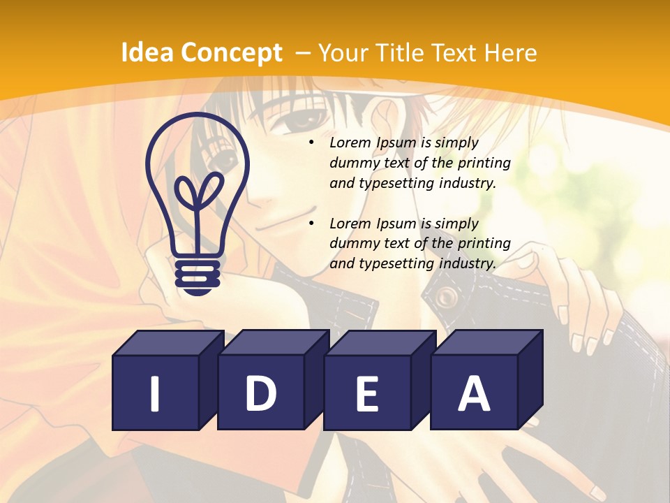 A Man And Woman Hugging In Front Of A Yellow Background PowerPoint Template