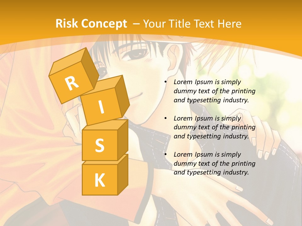 A Man And Woman Hugging In Front Of A Yellow Background PowerPoint Template