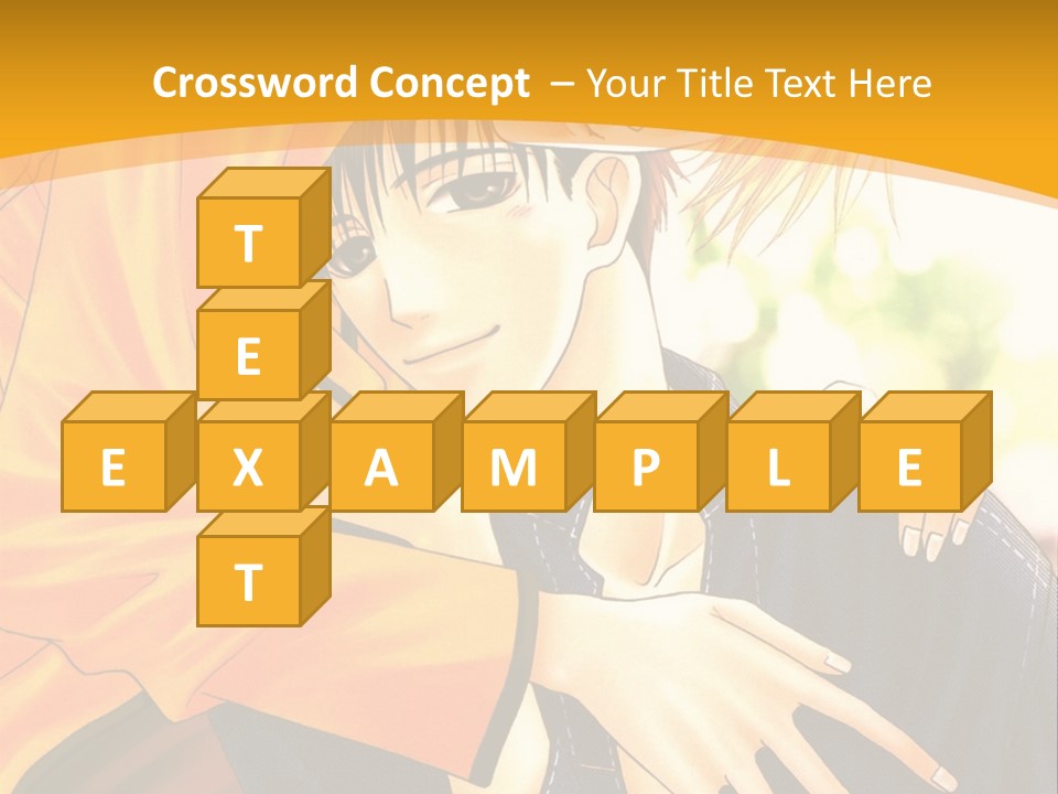 A Man And Woman Hugging In Front Of A Yellow Background PowerPoint Template