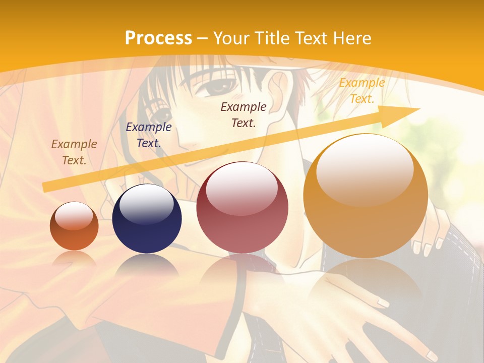 A Man And Woman Hugging In Front Of A Yellow Background PowerPoint Template