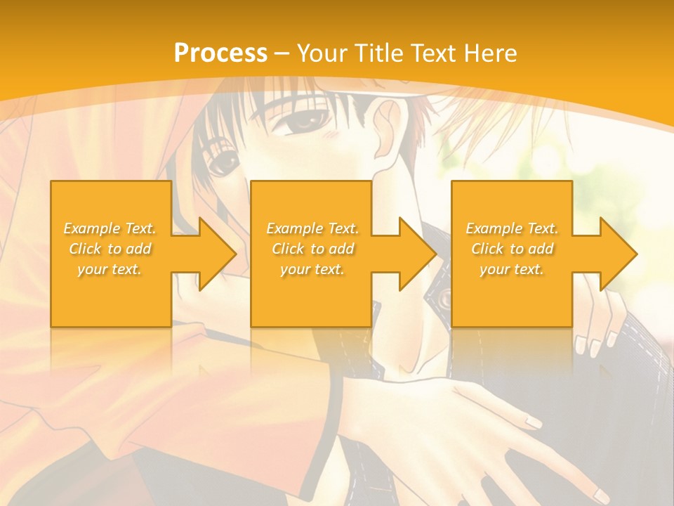 A Man And Woman Hugging In Front Of A Yellow Background PowerPoint Template