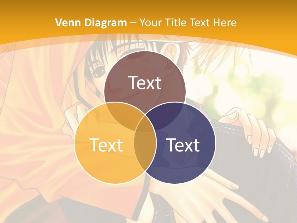 A Man And Woman Hugging In Front Of A Yellow Background PowerPoint Template