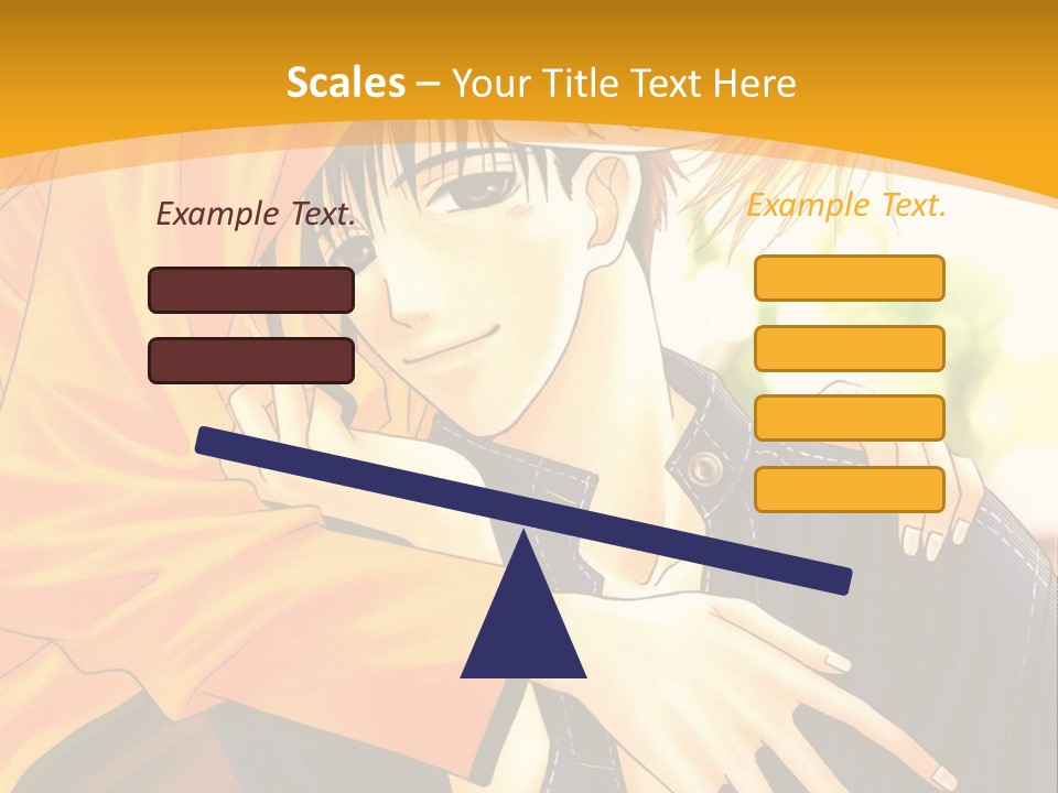 A Man And Woman Hugging In Front Of A Yellow Background PowerPoint Template