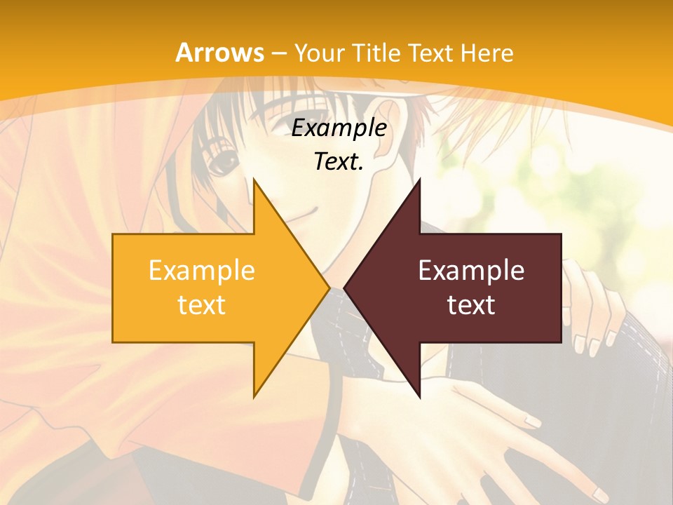 A Man And Woman Hugging In Front Of A Yellow Background PowerPoint Template