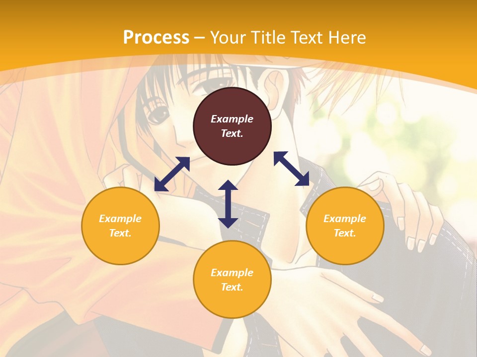 A Man And Woman Hugging In Front Of A Yellow Background PowerPoint Template