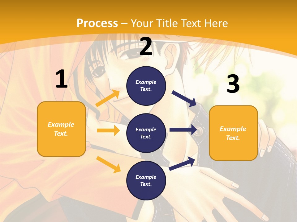 A Man And Woman Hugging In Front Of A Yellow Background PowerPoint Template