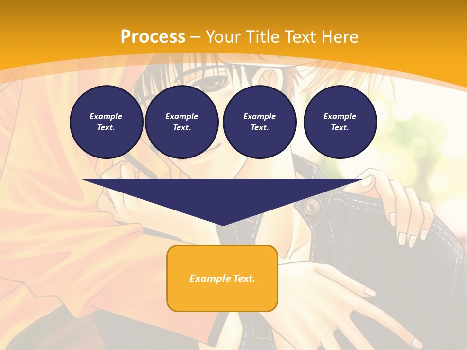 A Man And Woman Hugging In Front Of A Yellow Background PowerPoint Template