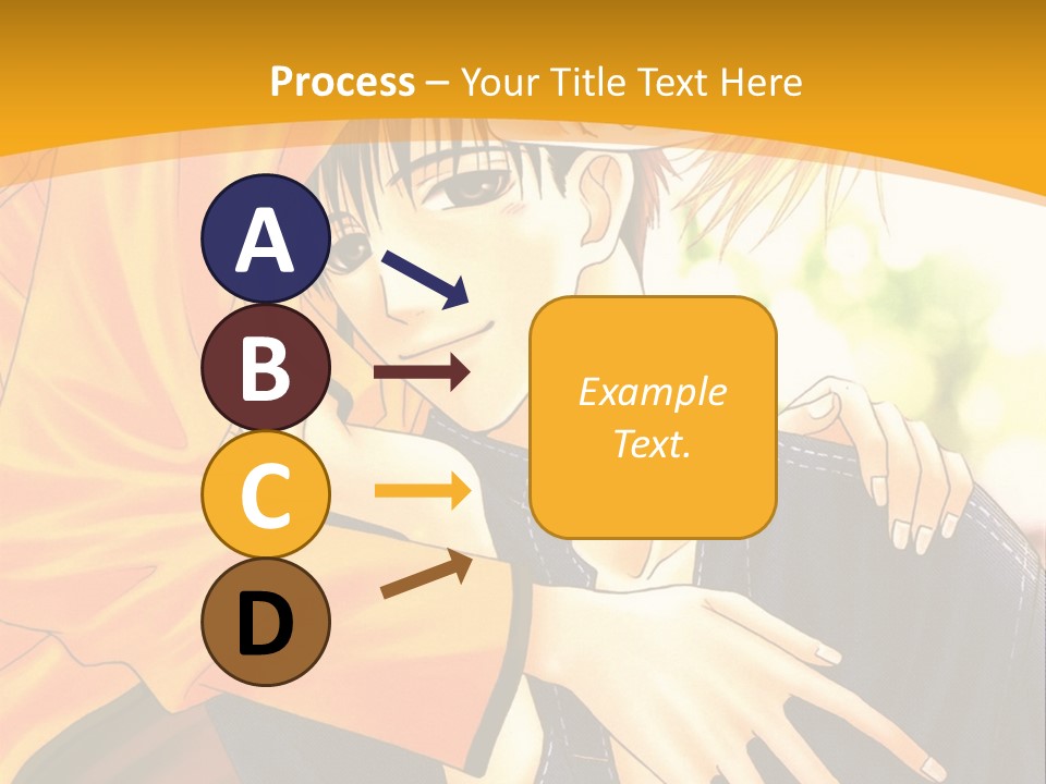 A Man And Woman Hugging In Front Of A Yellow Background PowerPoint Template