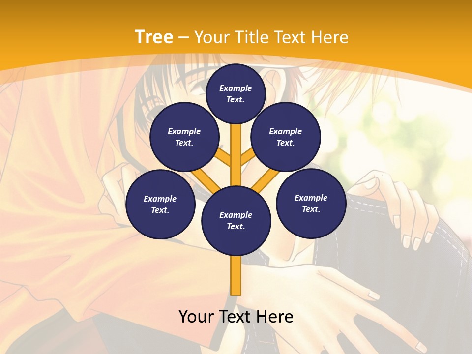 A Man And Woman Hugging In Front Of A Yellow Background PowerPoint Template