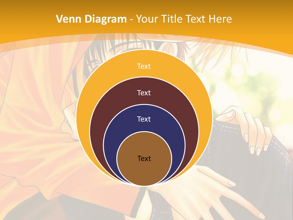 A Man And Woman Hugging In Front Of A Yellow Background PowerPoint Template