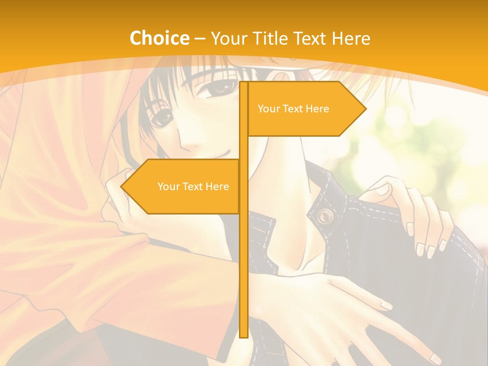 A Man And Woman Hugging In Front Of A Yellow Background PowerPoint Template