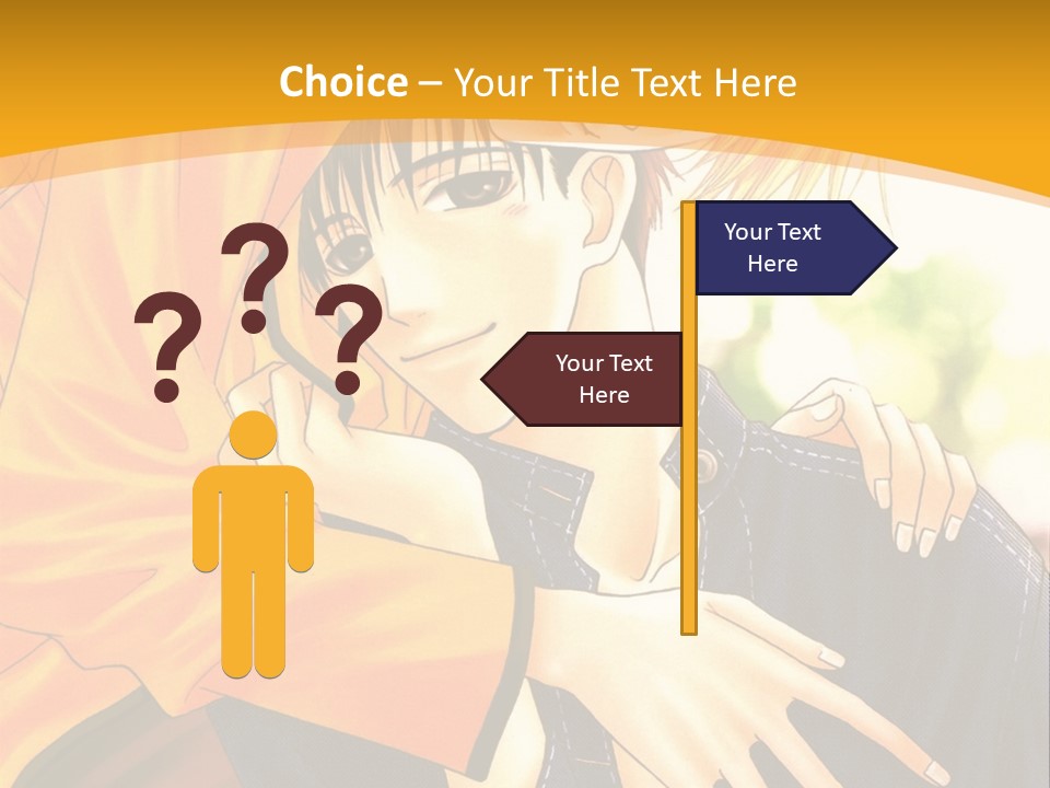 A Man And Woman Hugging In Front Of A Yellow Background PowerPoint Template