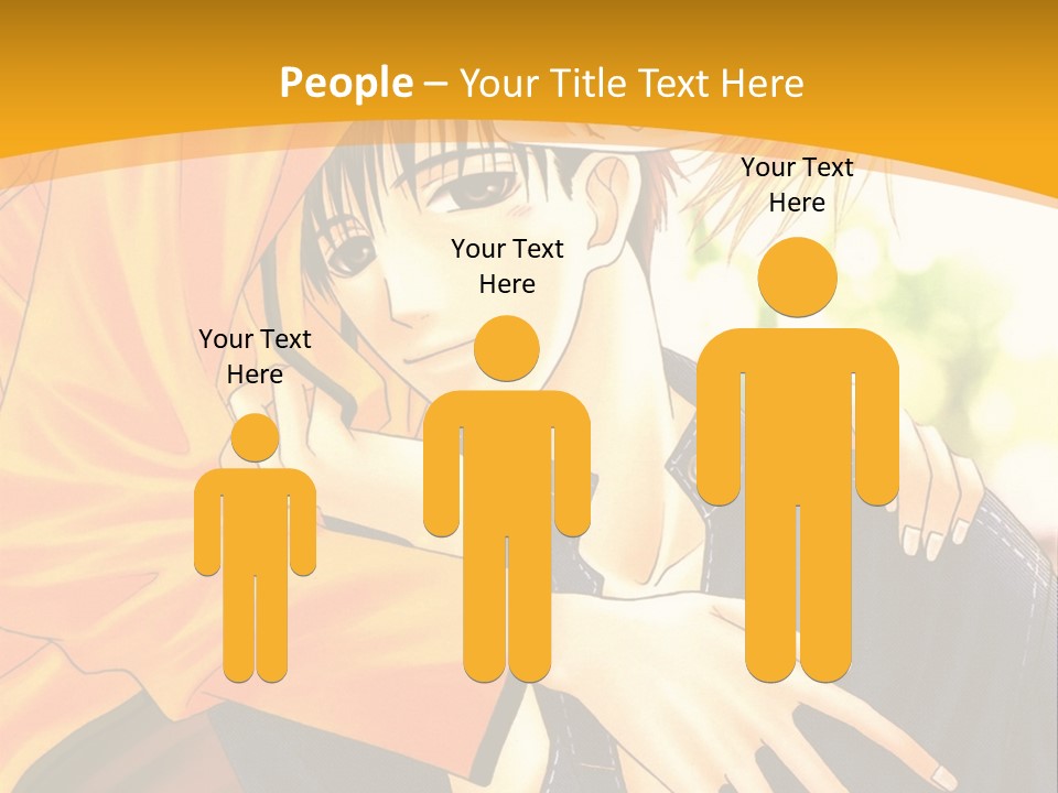 A Man And Woman Hugging In Front Of A Yellow Background PowerPoint Template