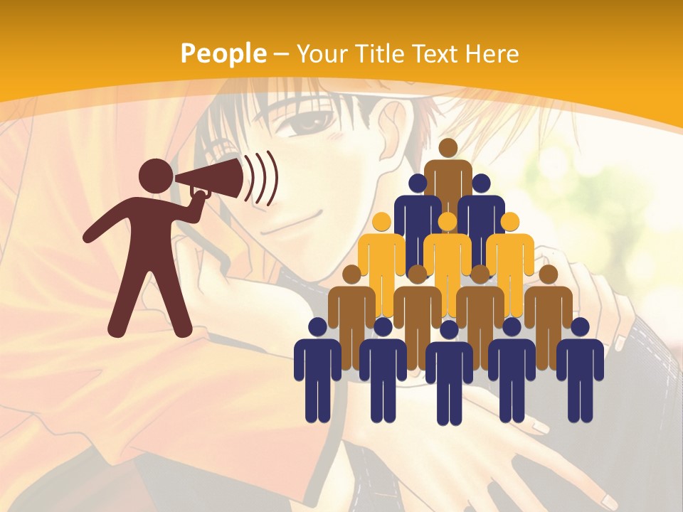 A Man And Woman Hugging In Front Of A Yellow Background PowerPoint Template