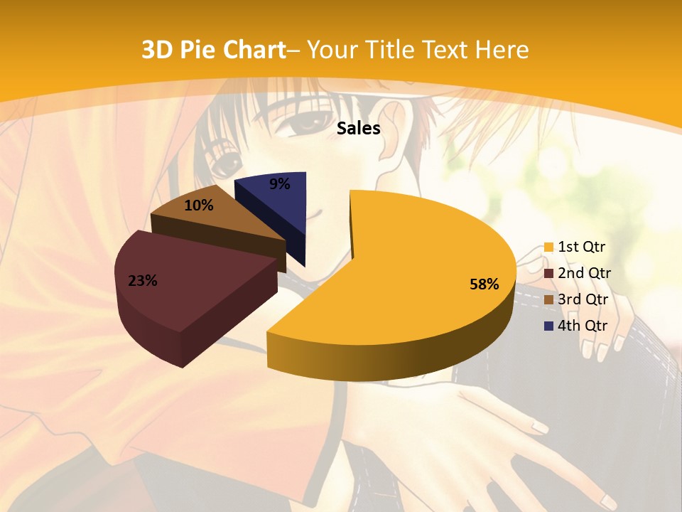 A Man And Woman Hugging In Front Of A Yellow Background PowerPoint Template