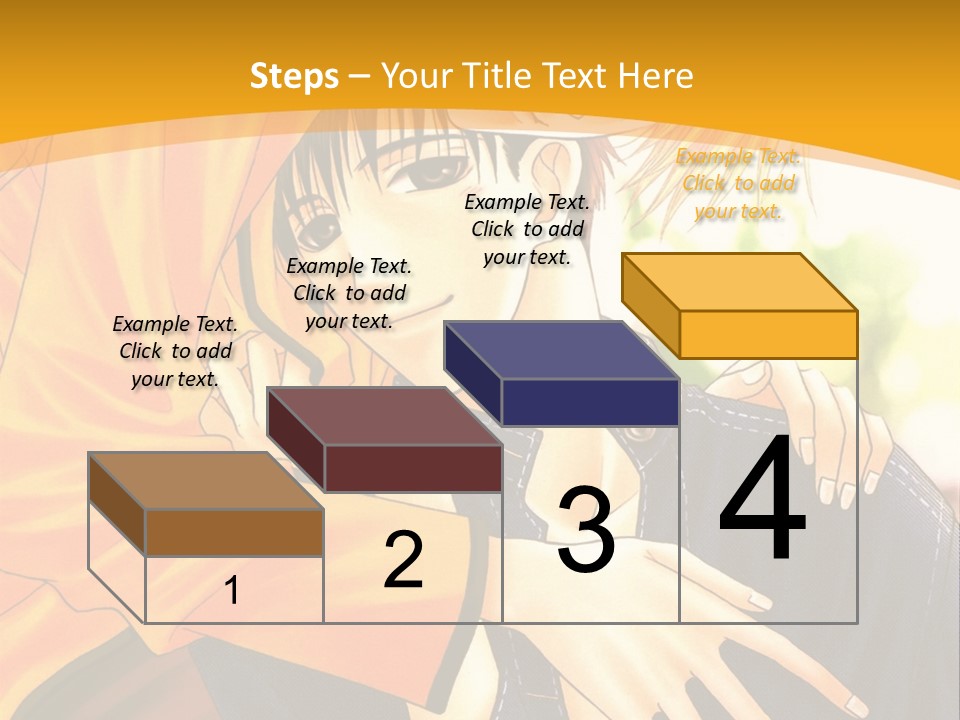 A Man And Woman Hugging In Front Of A Yellow Background PowerPoint Template