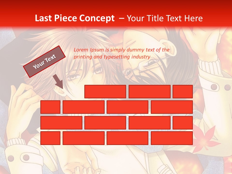 A Couple Of Anime Characters In Front Of A Red Background PowerPoint Template