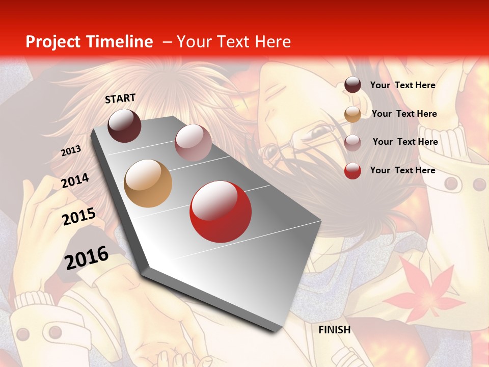 A Couple Of Anime Characters In Front Of A Red Background PowerPoint Template