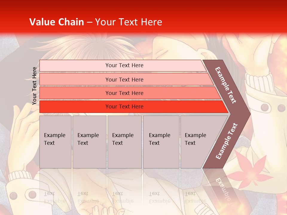 A Couple Of Anime Characters In Front Of A Red Background PowerPoint Template