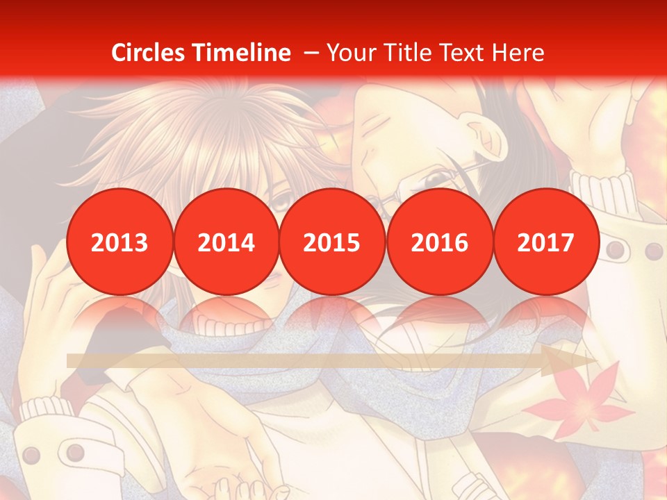 A Couple Of Anime Characters In Front Of A Red Background PowerPoint Template