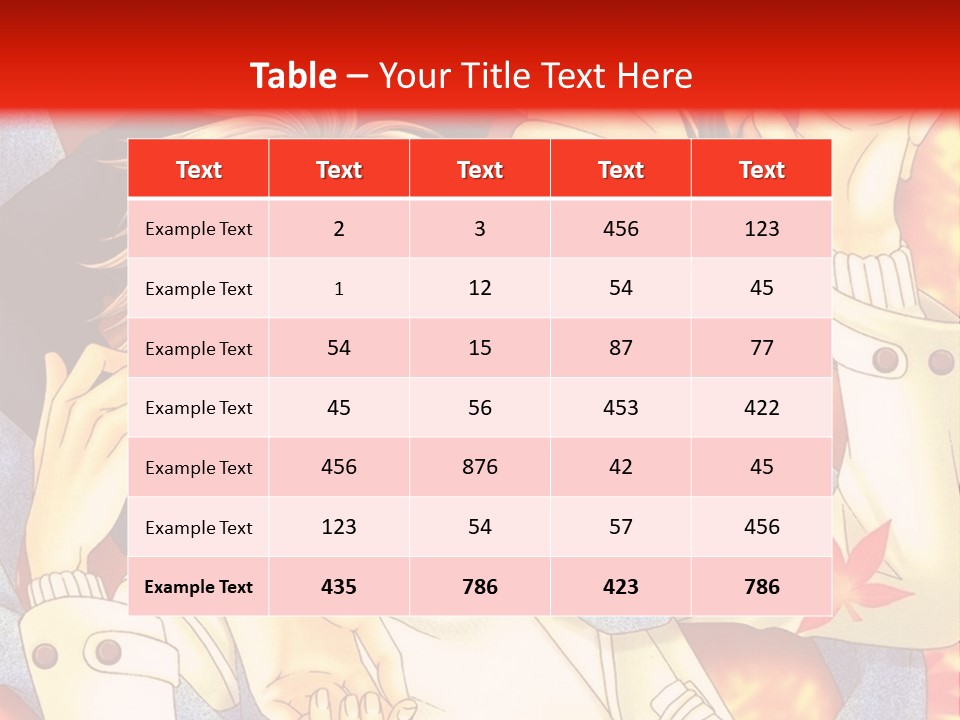 A Couple Of Anime Characters In Front Of A Red Background PowerPoint Template