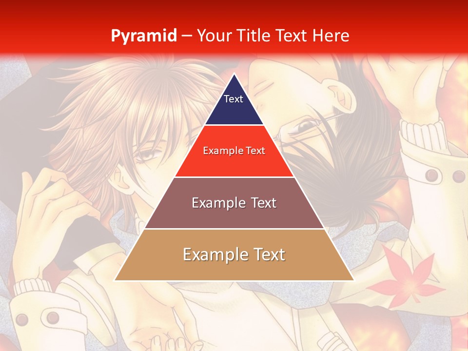 A Couple Of Anime Characters In Front Of A Red Background PowerPoint Template