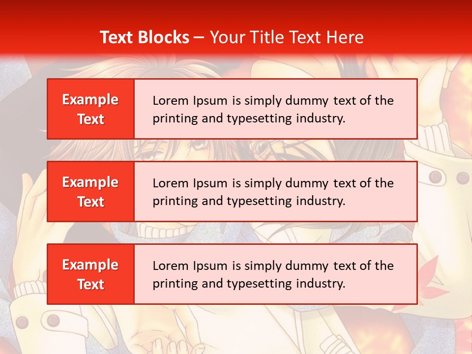 A Couple Of Anime Characters In Front Of A Red Background PowerPoint Template