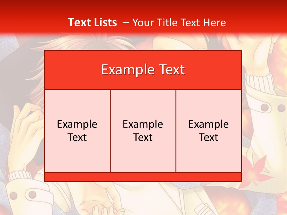 A Couple Of Anime Characters In Front Of A Red Background PowerPoint Template