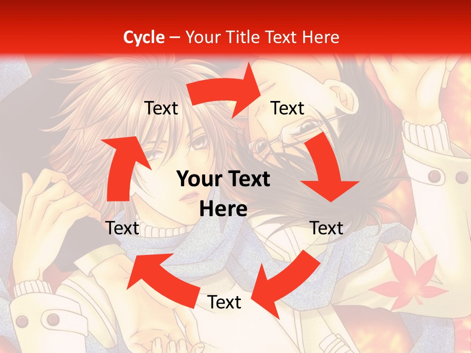 A Couple Of Anime Characters In Front Of A Red Background PowerPoint Template