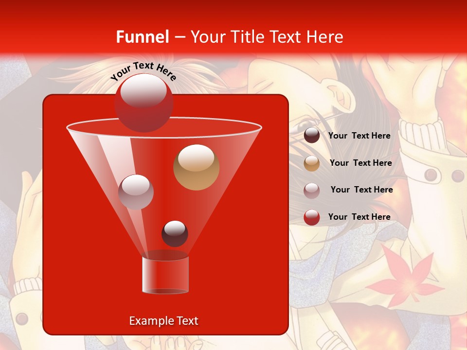 A Couple Of Anime Characters In Front Of A Red Background PowerPoint Template